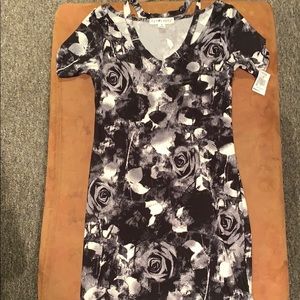 Eye Candy Black & White Rose Dress